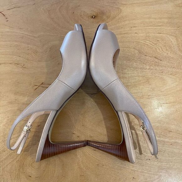 Cole Haan Womens Leather Peep Toe Maya Slingback Heel Pumps Nude Size 9B NWOT - Picture 5 of 7